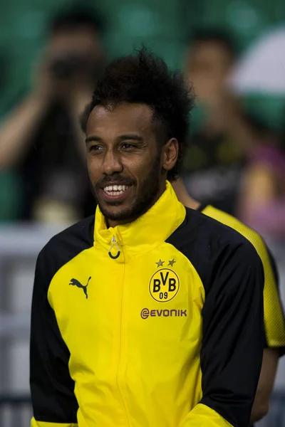 Jogador Futebol Francês Gabão Pierre Emerick Aubameyang Borussia Dortmund Participa — Fotografia de Stock
