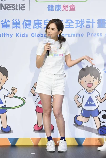 Ella Chen Chia Hwa Taiwanese Girls Group Poses Press Conference — Stock Photo, Image