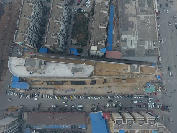 Aerial View Steamboat Shaped Building Zhengzhou City Central China Henan — Stock Photo, Image