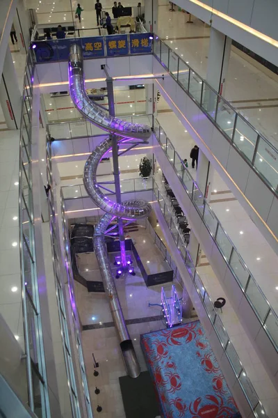 Vista Areial Super Slide Metros Altura Shopping Center Chongqing China — Fotografia de Stock