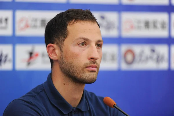 Entrenador Jefe Domenico Tedesco Del Schalke Asiste Una Conferencia Prensa — Foto de Stock