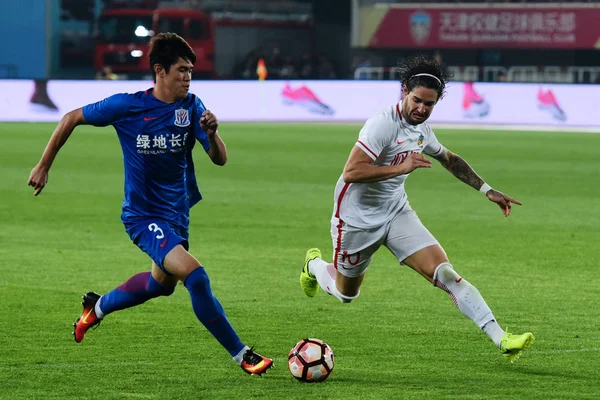 Futebolista Brasileiro Alexandre Rodrigues Silva Conhecido Como Pato Tianjin Quanjian — Fotografia de Stock