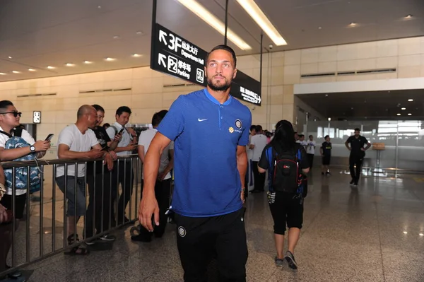 Italský Fotbalista Danilo Ambrosio Obrázku Příletu Mezinárodní Letiště Nanjing Lukou — Stock fotografie