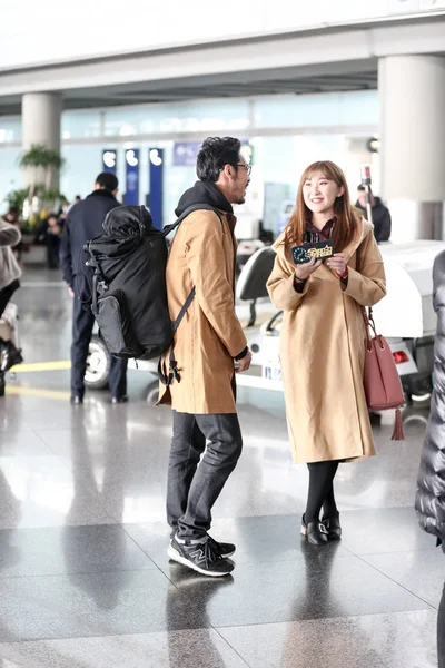 Japanese Actor Ryu Kohata Interviewed Beijing Capital International Airport Beijing — Stock Photo, Image