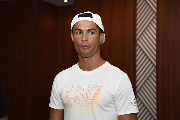 Futbolista Portugués Cristiano Ronaldo Del Real Madrid Fotografiado Antes Del —  Fotos de Stock