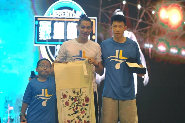 Nba Star Jeremy Lin Brooklyn Nets Mitte Nimmt Während Seiner — Stockfoto