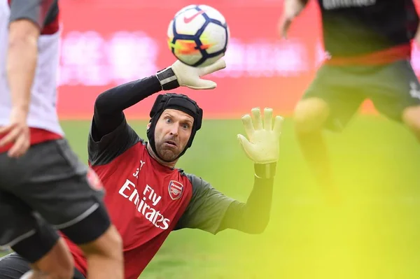 Giocatore Calcio Ceco Petr Cech Dell Arsenal Partecipa Una Sessione — Foto Stock