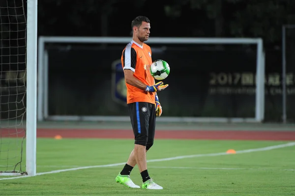 Jogador Futebol Esloveno Samir Handanovic Inter Milan Participa Uma Sessão — Fotografia de Stock