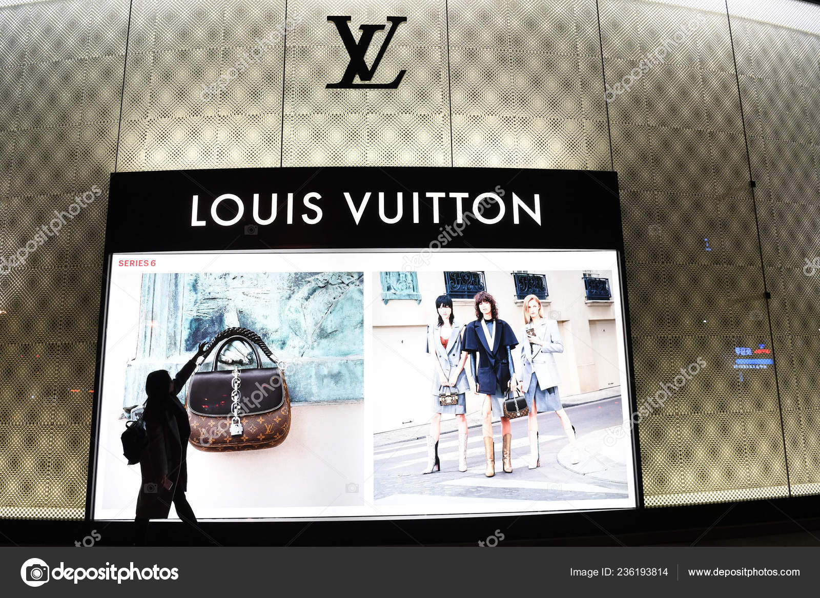 Consumer with Louis Vuitton Shopping Bags Editorial Stock Image