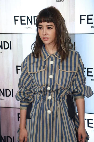 Cantor Taiwanês Jolin Tsai Participa Desfile Moda Fendi Durante Queda — Fotografia de Stock