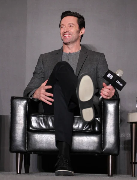 Australian Actor Hugh Jackman Attends Press Conference His First Asia — Stock Photo, Image