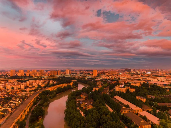 Paysage Nuages Flamboyants Dessus Porte Chine Une Porte Complexe Défensif — Photo