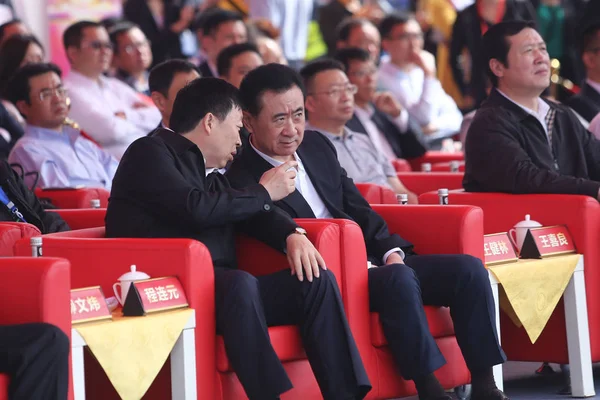 Wang Jianlin Centrum Prezes Dalian Wanda Group Bierze Udział Ceremonii — Zdjęcie stockowe