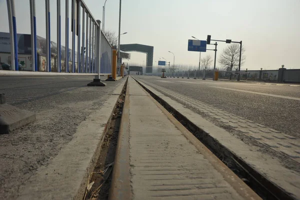 Vista Pista Oxidada Del Transit Elevated Bus Teb Carretera Fumin — Foto de Stock