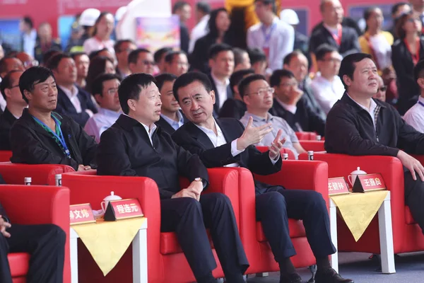 Wang Jianlin Mitte Vorsitzender Der Dalian Wanda Group Nimmt Der — Stockfoto