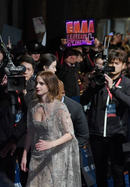 British Actress Emma Watson Arrives Red Carpet Premiere Event Her — Stock Photo, Image