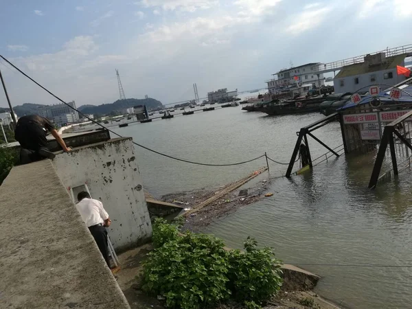 View Flooded Area Poyang Lake Caused Heavy Rain Lianhu Township — стоковое фото