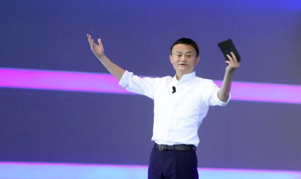 Джек Председатель Китайской Электронной Коммерции Alibaba Group Выступает Главном Форуме — стоковое фото