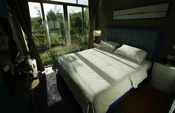 Vista Dormitorio Del Hotel Contenedor Cerca Granja Zhuhaha Condado Tunchang — Foto de Stock