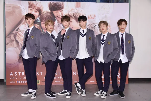 Členové Skupiny Jihokorejské Chlapec Astro Představují Mini Koncertu Fascinovat Fanoušky — Stock fotografie