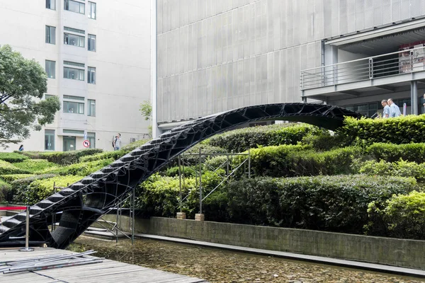Vue Une Passerelle Imprimée Collège Architecture Urbanisme Université Tongji Shanghai — Photo