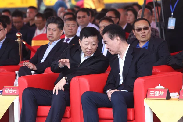 Wang Jianlin Derecha Presidente Del Grupo Dalian Wanda Asiste Ceremonia —  Fotos de Stock