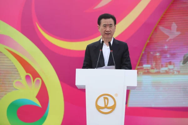 Wang Jianlin Chairman Dalian Wanda Group Delivers Speech Launch Ceremony — Stock Photo, Image