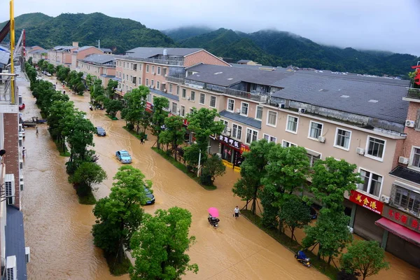 View Flooded Road Caused Heavy Rain Ningxiang County Changsha City — Stock Photo, Image