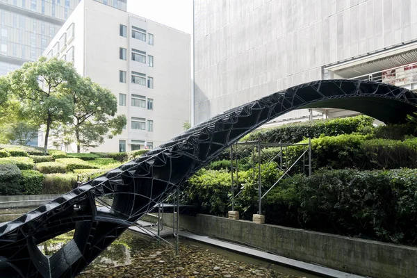 Tekintettel Nyomtatott Gyaloghíd Építészeti Főiskola Várostervezés Tongji Egyetem Sanghajban Kínában — Stock Fotó