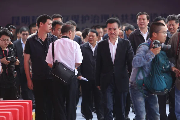 Wang Jianlin Presidente Del Grupo Dalian Wanda Asiste Ceremonia Lanzamiento —  Fotos de Stock