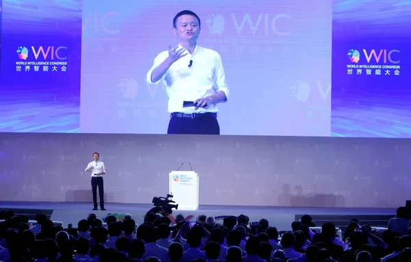 Jack Yun Voorzitter Van Chinese Ecommerce Reus Alibaba Group Spreekt — Stockfoto