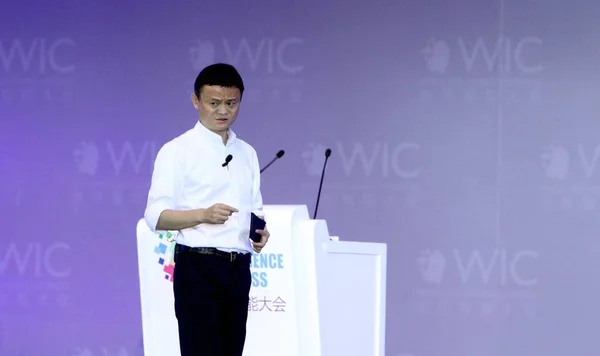 Jack Yun Voorzitter Van Chinese Ecommerce Reus Alibaba Group Spreekt — Stockfoto