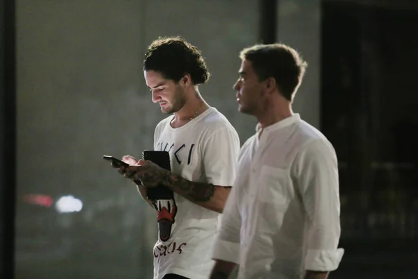 Braziliaanse Voetballer Alexandre Pato Van Tianjin Quanjian Afgebeeld Sanlitun Het — Stockfoto