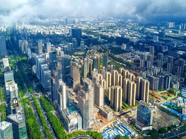Aerial View Newly Built High Rise Buildings Skyscrapers Redevelopment Dachong — Stock Photo, Image