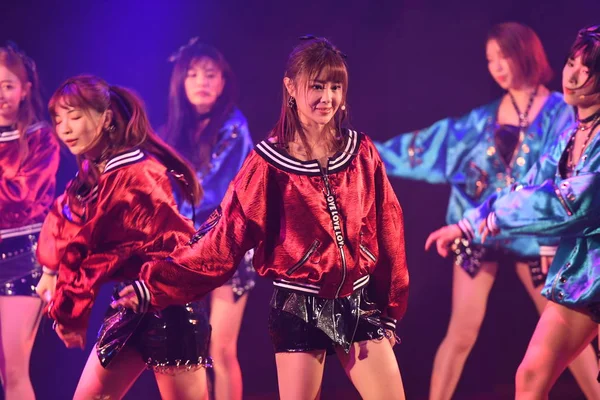 Miembros Del Grupo Femenino Ídolo Chino Snh48 Team Hii Realizan —  Fotos de Stock