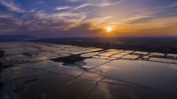 Vue Aérienne Lac Salé Coloré Yuncheng Célèbre Lac Salé Intérieur — Photo