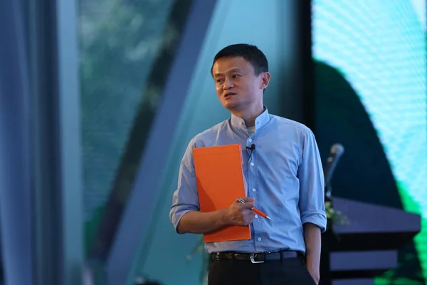 Jack Yun Chairman Chinese Commerce Giant Alibaba Group Delivers Speech — Stock Photo, Image