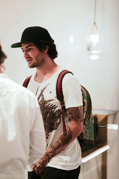 Braziliaanse Voetballer Alexandre Pato Van Tianjin Quanjian Afgebeeld Sanlitun Het — Stockfoto