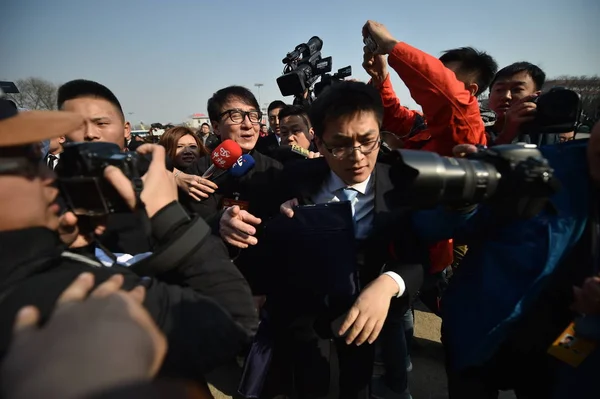 Hong Kong Kungfu Star Jackie Chan Mitte Kommt Die Große — Stockfoto