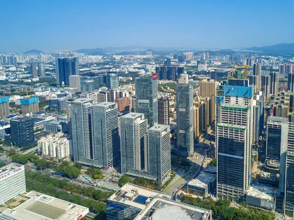 Aerial View High Rise Buildings Skyscrapers Construction Redevelopment Dachong Urban — Stock Photo, Image