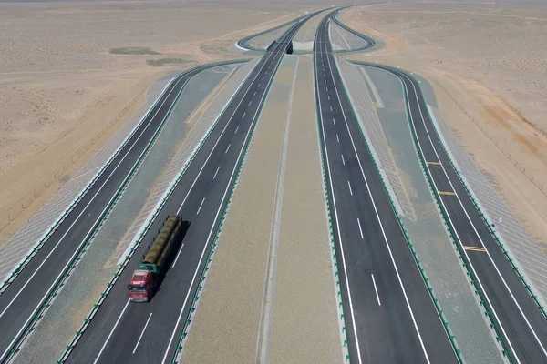 Flygvy Över Peking Urumqi Expressway Allmänt Känd Som Jingxin Expressway — Stockfoto