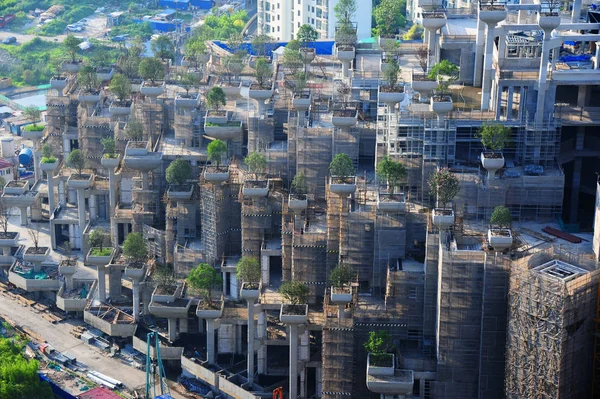 Aerial View New Real Estate Project Developers Building Shanghai Putuo — Stock Photo, Image