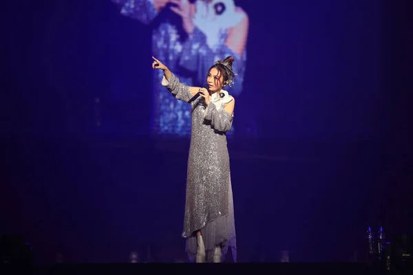 Hebe Tien Eller Tien Chen Taiwanesiska Tjejgruppen Utför Hennes Konsert — Stockfoto