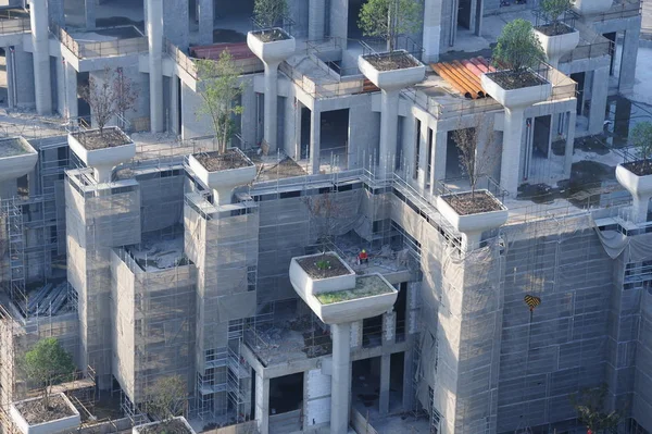 Aerial View New Real Estate Project Developers Building Shanghai Putuo — Stock Photo, Image