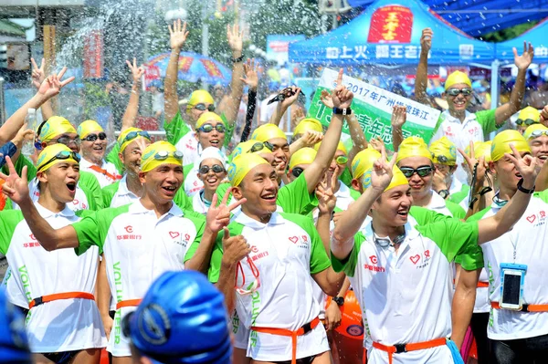 Cittadini Cinesi Partecipano All Evento Swim Pearl River Nella Sezione — Foto Stock