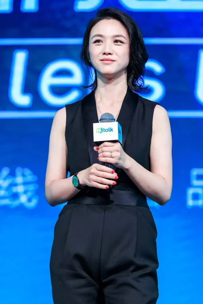 Китайская Актриса Тан Вэй Пресс Конференции Шанхае Китай Июля 2017 — стоковое фото