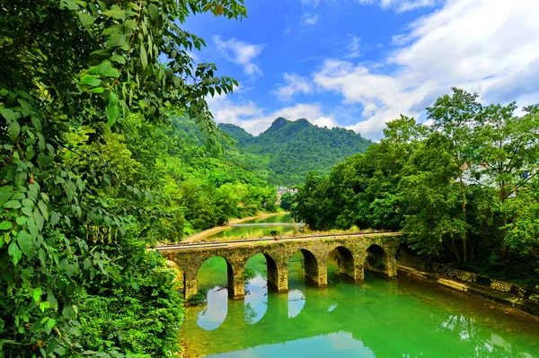 Landschaft Der Daqikong Brücke Große Sieben Loch Brücke Malerischen Ort — Stockfoto