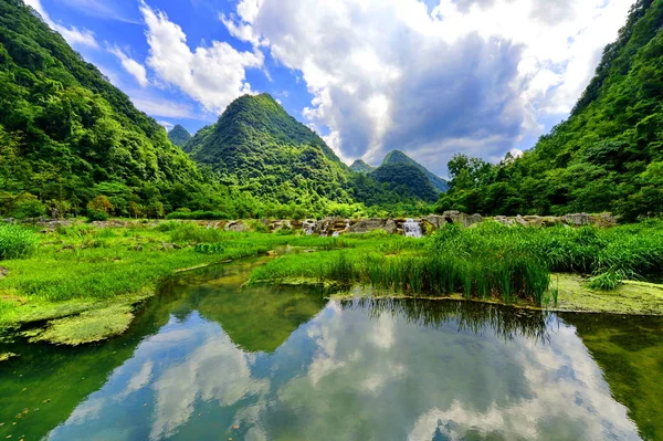 Landschaft Des Xiaoqikong Kleine Sieben Bögen Landschaftlich Reizvoller Ort Kreis — Stockfoto
