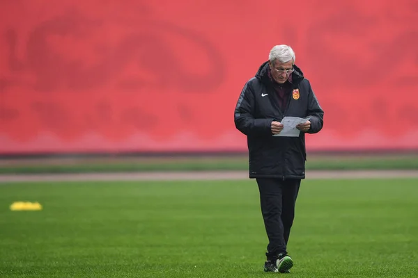 Hoofdcoach Marcello Lippi Van Chinese Nationale Mannen Voetbalteam Neemt Deel — Stockfoto