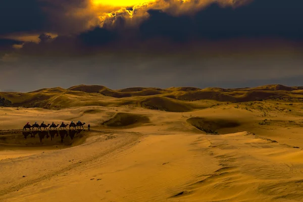 View Gorgeous Clouds Desert Ordos City Northwest China Inner Mongolia — Stock Photo, Image
